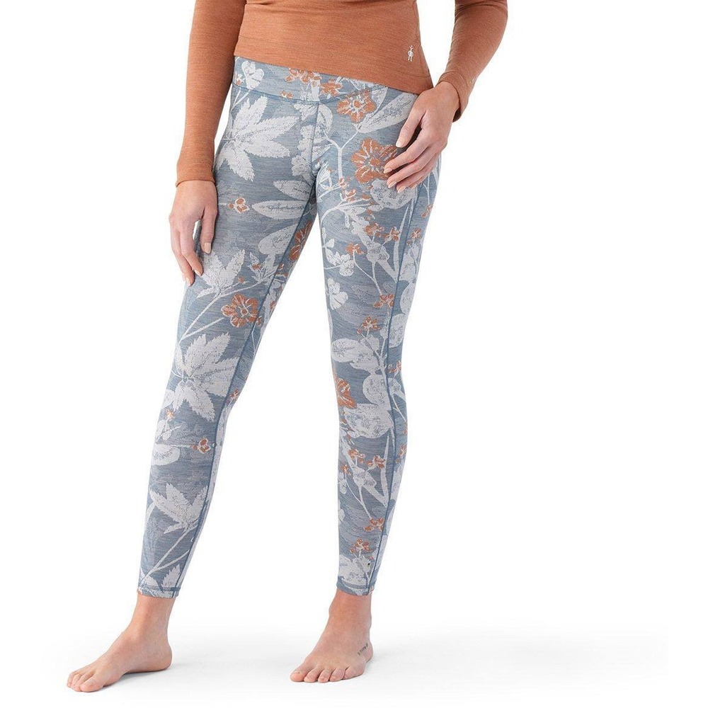 Smartwool Classic Thermal Merino Base Layer Bottom Floral Blue Orange SW019242 L
